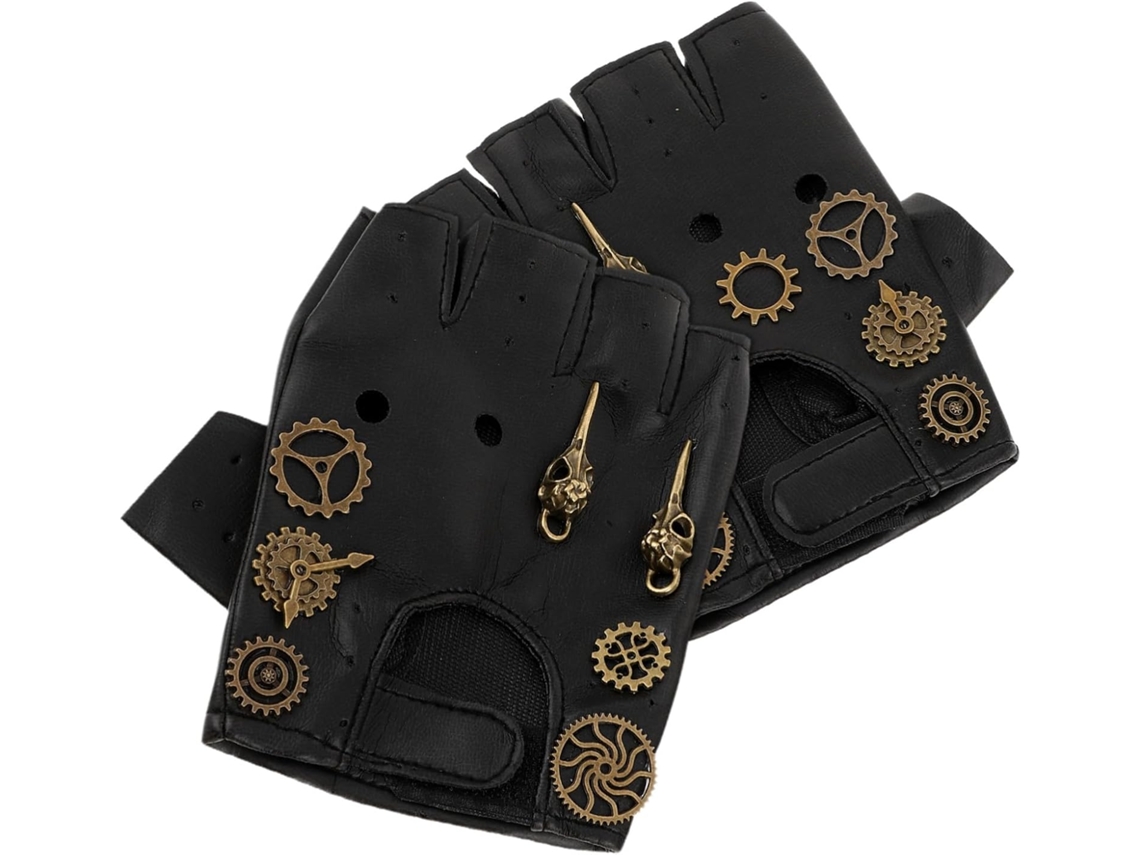 Manoplas De Moto Y Ciclismo Estilo Punk, Sin Dedos, Para Hombre Y Mujer, De Pu Con Tachuelas, Estilo Rock.
