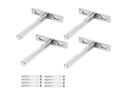 Soportes De Estante Flotante Invisibles Linjou 4 Piezas Acero Galvanizado Capacidad 12kg Para Diy