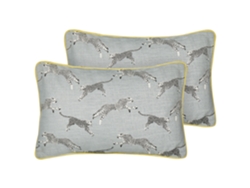 Cojines decorativos BELIANI Arales de Algodón Gris 30x50x10