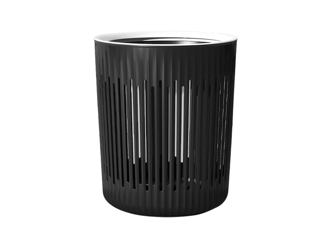 Cubo de basura hueco de gran capacidad con anillo de presión para salón, dormitorio, cocina, oficina - Negro