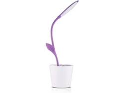 JILLIOPER Lámpara creativa de escritorio púrpura, lámpara de lectura inalámbrica de brillo ajustable con soporte para bolígrafo para luz nocturna, lectura, uso 