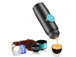 Cafetera portátil 2 en 1 con bomba eléctrica, extracto, concentrado, cápsulas de polvo, doble uso, azul Bestvite