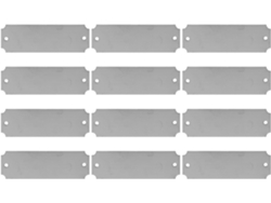 Juego De 12 Placas En Blanco Grabables De Acero Inoxidable Plateado Cepillado, 5 X 3 Cm, 24 Tornillos.
