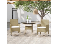 Juego de comedor de jardín de 3 piezas en mimbre sintético beige, Dkd Home Decor