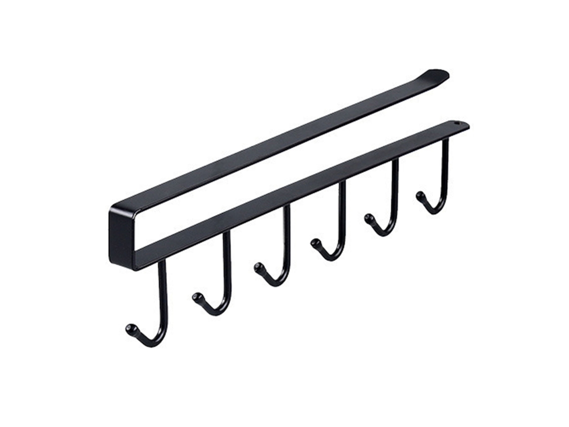 6 Ganchos Sin Taladrar, Estante Para Debajo Del Armario Para Tazas Y Utensilios De Cocina, Multifuncional De Hierro Fundido.