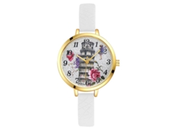 Reloj De Pulsera Para Mujer Con Brazalete De Eslabones, Movimiento De Cuarzo Analógico, Rosa Y Blanco.