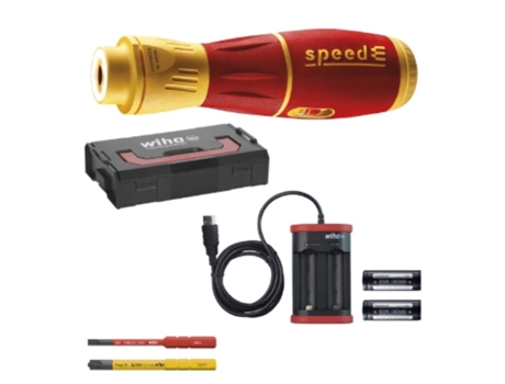 WIHA Destornillador eléctrico speedE® II electric surtido de 7 uds., con slimBits, baterías y cargador USB en L-Boxx Mini (44318)