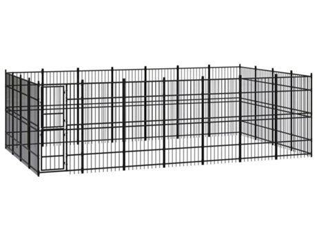vidaXL Perrera de exterior de acero 25,8 m²