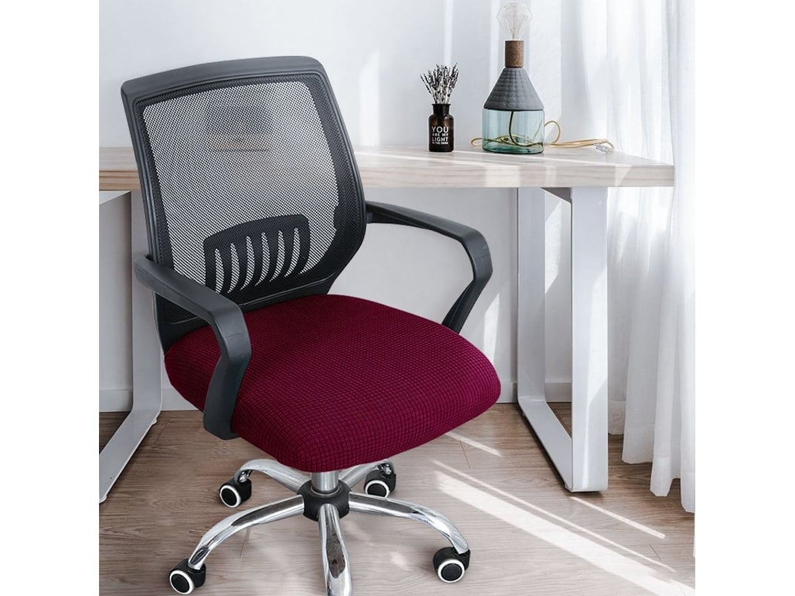 Fundas elásticas para sillas, protectores de cojines de asiento EIFSON en color burdeos.