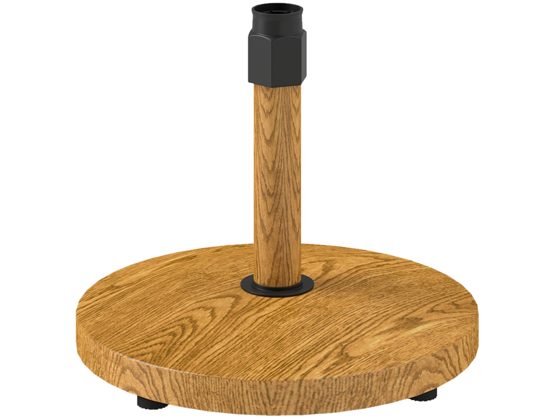 Base Para Sombrilla De Exterior Con Almohadillas Ajustables Relleno De Cemento Y Diseño Decorativo Ø48x44 Cm Madera