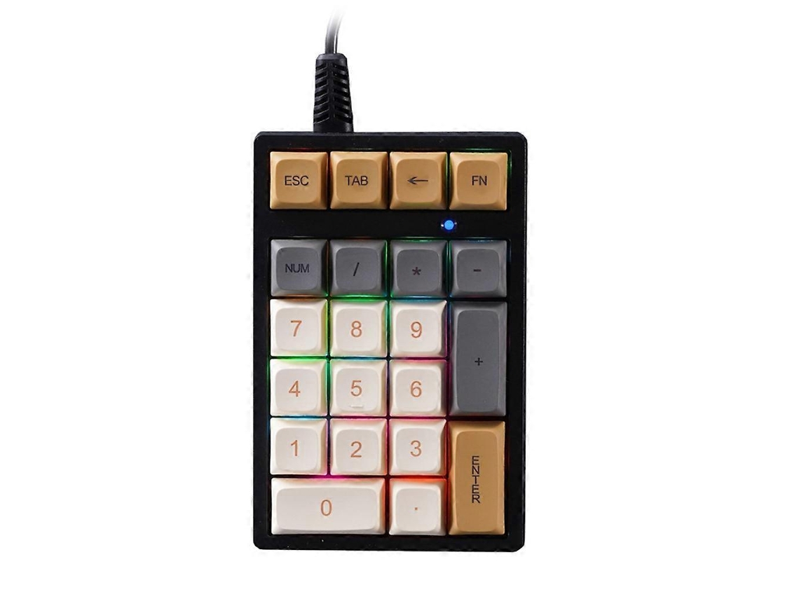 Mini teclado numérico mecánico de 21 teclas con eje verde, USB RGB, teclado externo Everley891