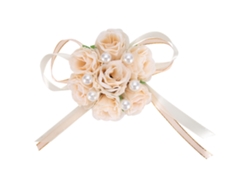 EIOORORRIY 2 Pulseiras de Noiva para Decoração de Casamento com Flores de Seda e Pérolas (Rosa Claro)
