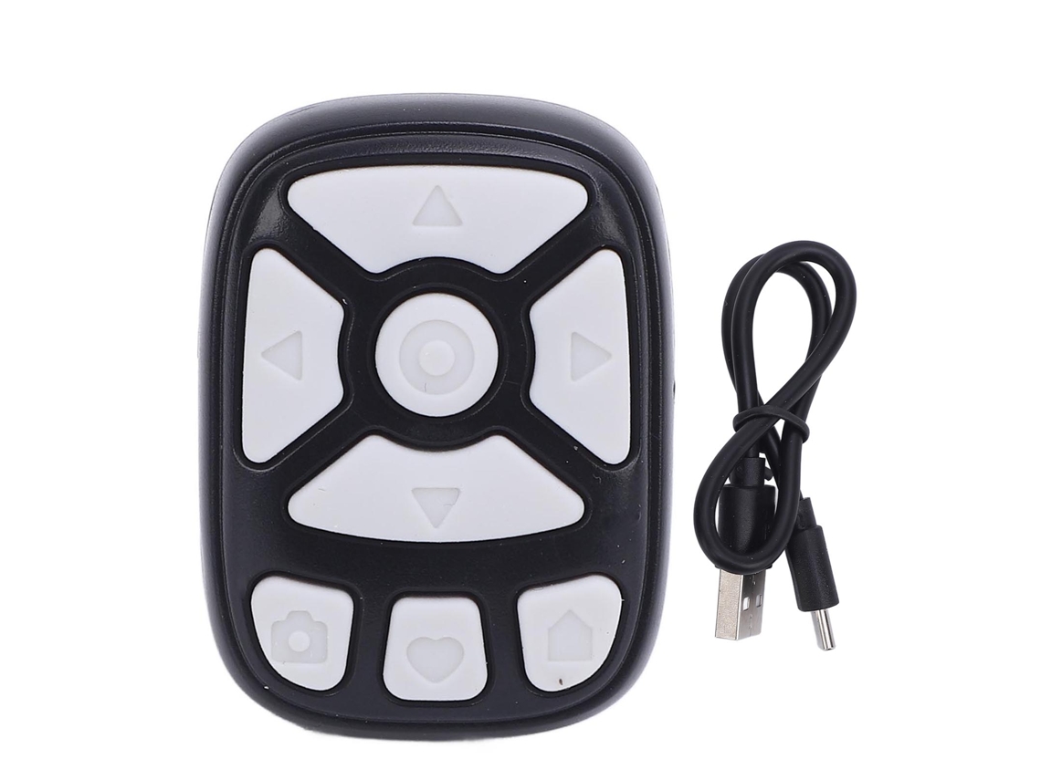 Control Remoto Bluetooth Con Anillo De Desplazamiento, Recargable, Para Pasar Páginas De Teléfono Móvil, Color Negro.