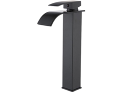 Grifo De Cascada Negro, Manija Única, Caño Alto, Grifo Para Fregadero De Acero Inoxidable En Color Arce.
