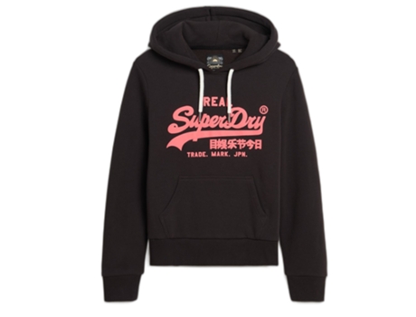 Sudadera con Capucha de Mujer SUPERDRY Fluorescente Negro (M)