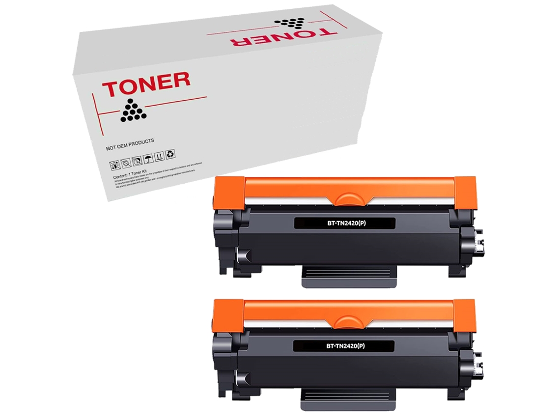 Pack 2 Tóners Compatibles Brother TN2420/TN2410 TN-2420/TN-2410