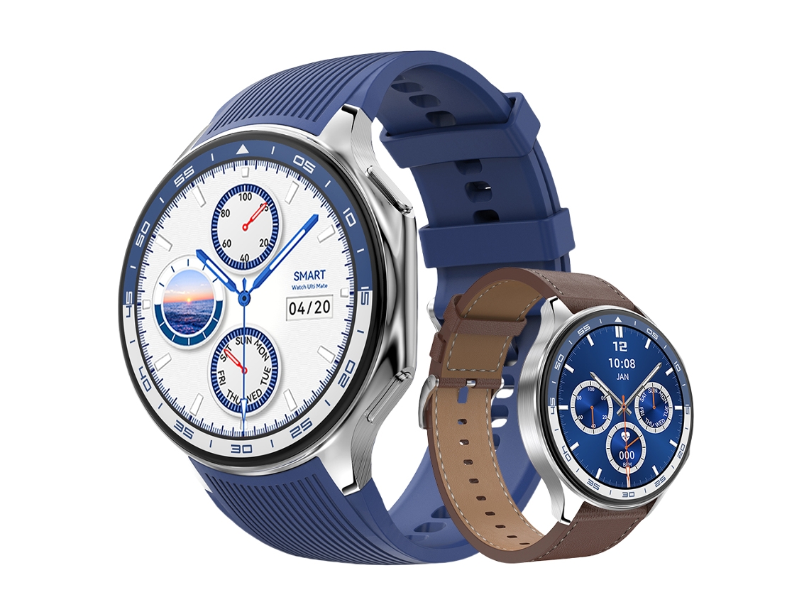 Smartwatch, pantalla AMOLED de 1,43 pulgadas, 4 GB de almacenamiento, asistente de voz MDUG (azul)