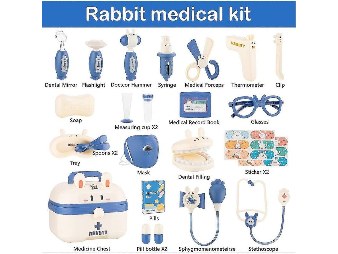 Maletín Médico Infantil Juguete Educativo Con Estetoscopio, Dentista, Juego De Roles