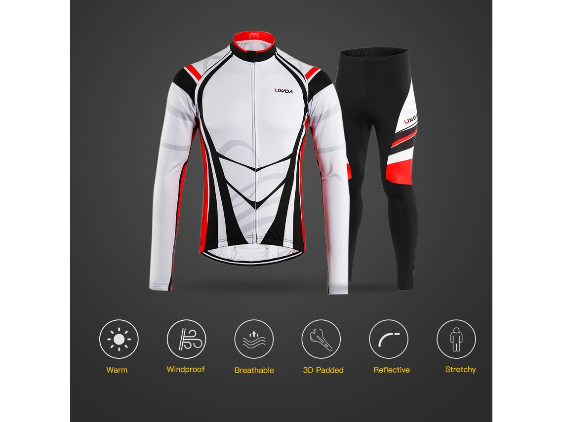 Conjunto De Ropa De Ciclismo De Invierno Para Hombre Con Maillot Y Pantalón Acolchados En 3d, Impermeable Y Aislante.