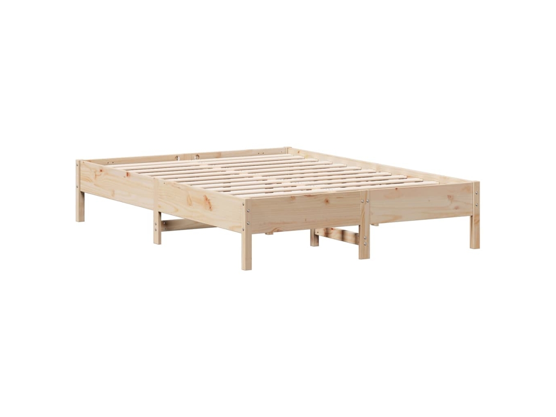 Maison Exclusive - Estructura De Cama Sin Colchón Madera De Pino Blanco 150x200 Cm