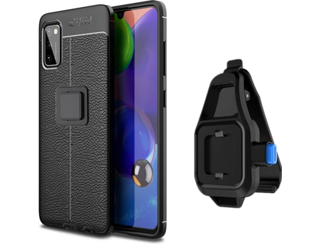 Funda Samsung A41 Rugged Leather con Soporte de Cintura Negro