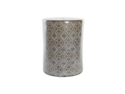 Mesita auxiliar de porcelana árabe beige, 32,5 x 32,5 x 42 cm, ALEXANDRA HOUSE LIVING