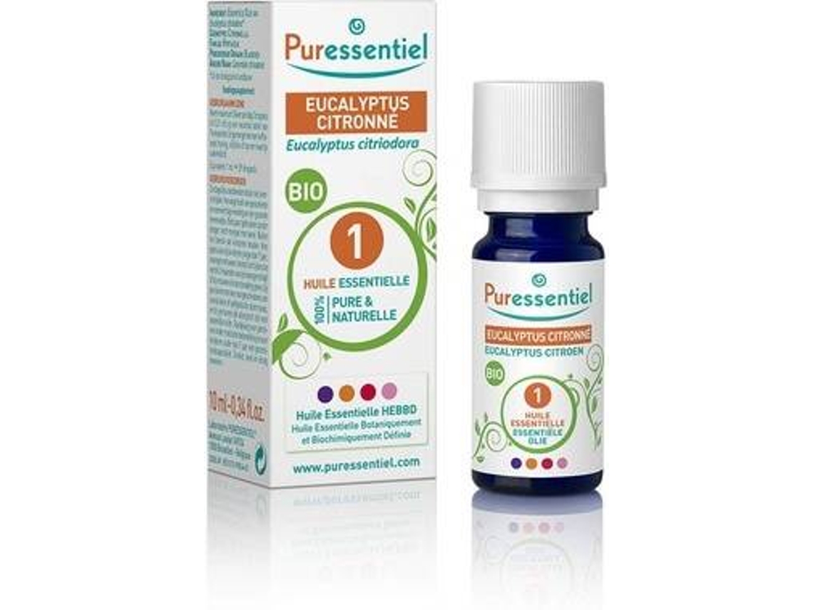 Aceite Essencial PURESSENTIEL Bio Óleo Essencial De Eucalipto Limão (10 ml de óleo essencial (Eucalipto - Limão))