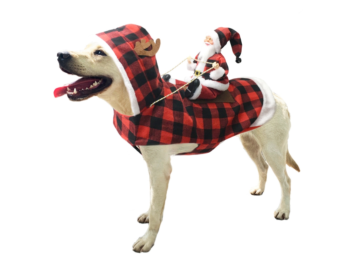 Disfraz navideño para perros, Papá Noel a caballo, talla M (47/60 cm). Digitallab