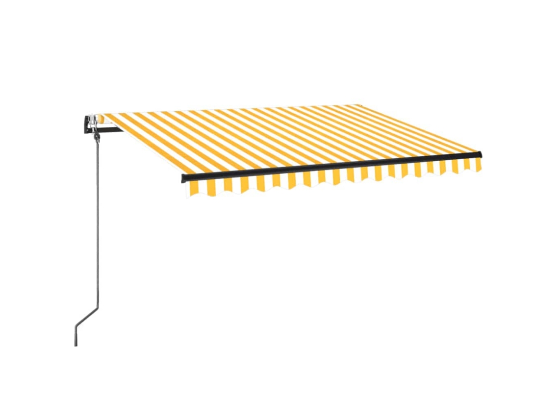 Maison Exclusive - Toldo Automático Led Sensor De Viento Amarillo Blanco 350x250cm