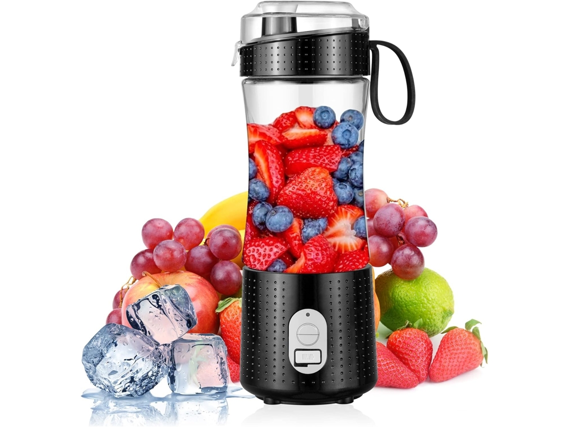 Batidora portátil USB, batidora personal de 380 ml para batidos, zumos y batidos Chronus (negro)