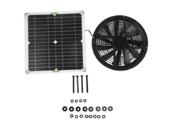 Kit de ventilador con panel solar de 10 pulgadas y 100 W para gallineros e invernaderos.