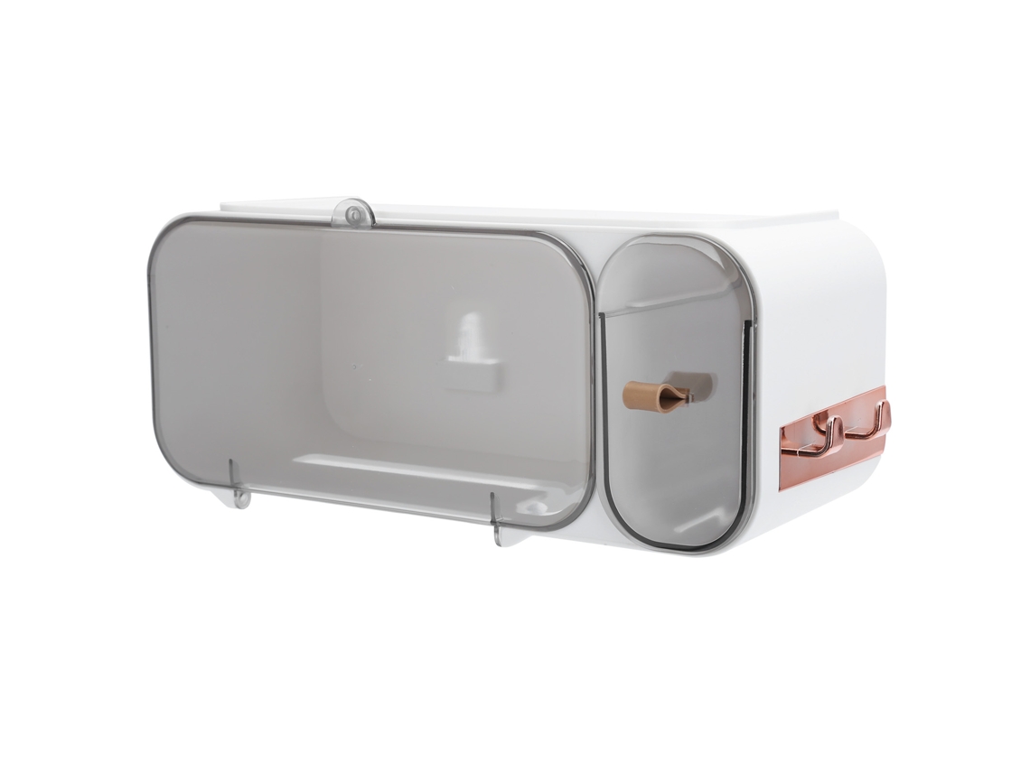 Soporte De Papel Higiénico De Pared Para Baño, Impermeable, Con Almacenamiento, Abs Blanco.