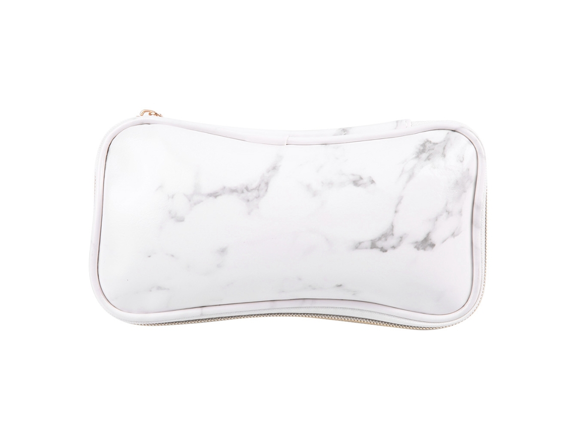 Estuche Organizador De Brochas De Maquillaje De Piel Sintética Con Estampado De Mármol.