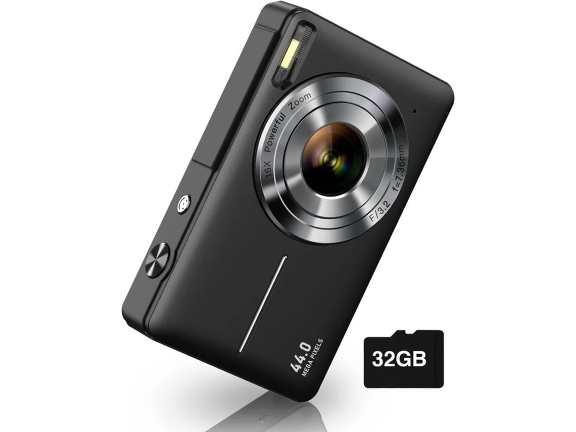 Cámara digital FHD 1080P, cámara digital compacta con zoom de 16x y función antivibración, ideal para niños y niñas.