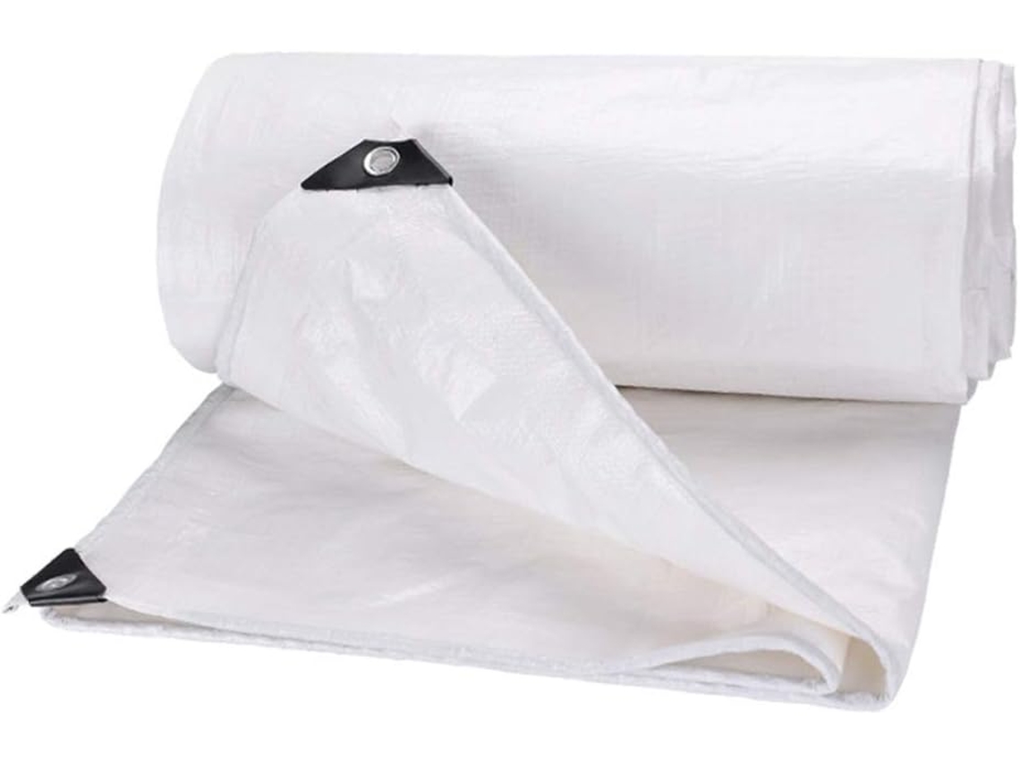 Lona De Plástico Impermeable, Tejido Blanco Grueso Resistente A La Lluvia, Toldo Para Camión.