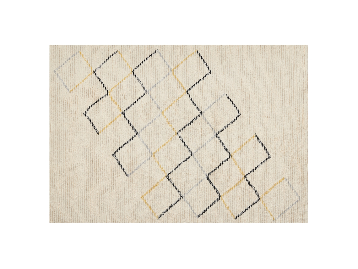 Alfombra de pelo corto BELIANI Tezpur de Algodón Beige 140x200