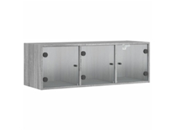 Armario de pared con puertas de cristal 102x37x35 cm Gris Sonoma MAISON EXCLUSIVE