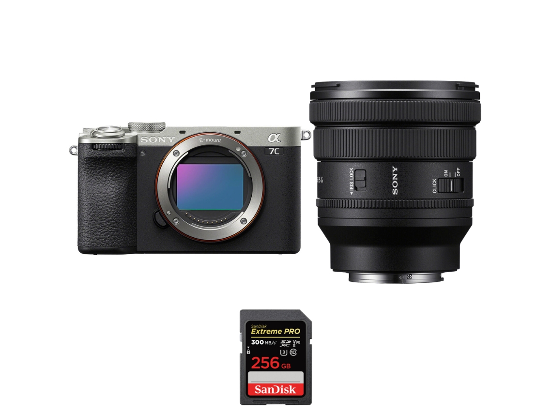 Sony A7c Ii Plateado + Fe Pz 16-35mm F/4 G + 1 Sandisk 256gb Uhs-ii 300mb/s - Cámara Fotográfica Híbrida + Ebook Pricedirect