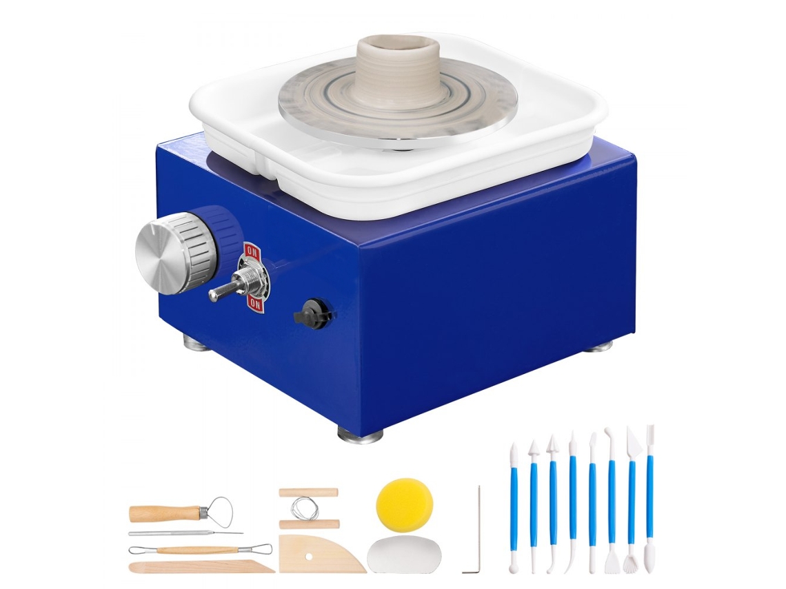 Mini torno de alfarero eléctrico de 30 W con accesorios para principiantes Tekmaquinas