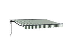Toldo eléctrico retráctil Vidaxl, verde y blanco, 3 x 2 m