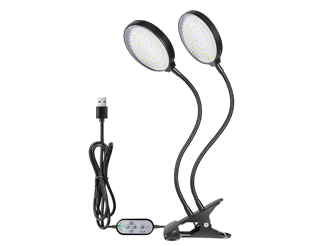 2026-luz De Crecimiento Para Plantas Usb 156 Leds Espectro Completo Timers 4/8/12h 5 Niveles Ajustables Clamp Para Interior