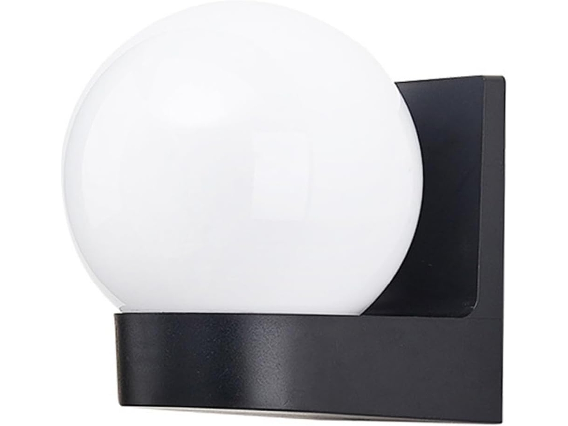 Lámpara De Pared Exterior De Policarbonato Negro, Iluminación De Caminos, Diseño Sencillo Y Fácil Instalación.