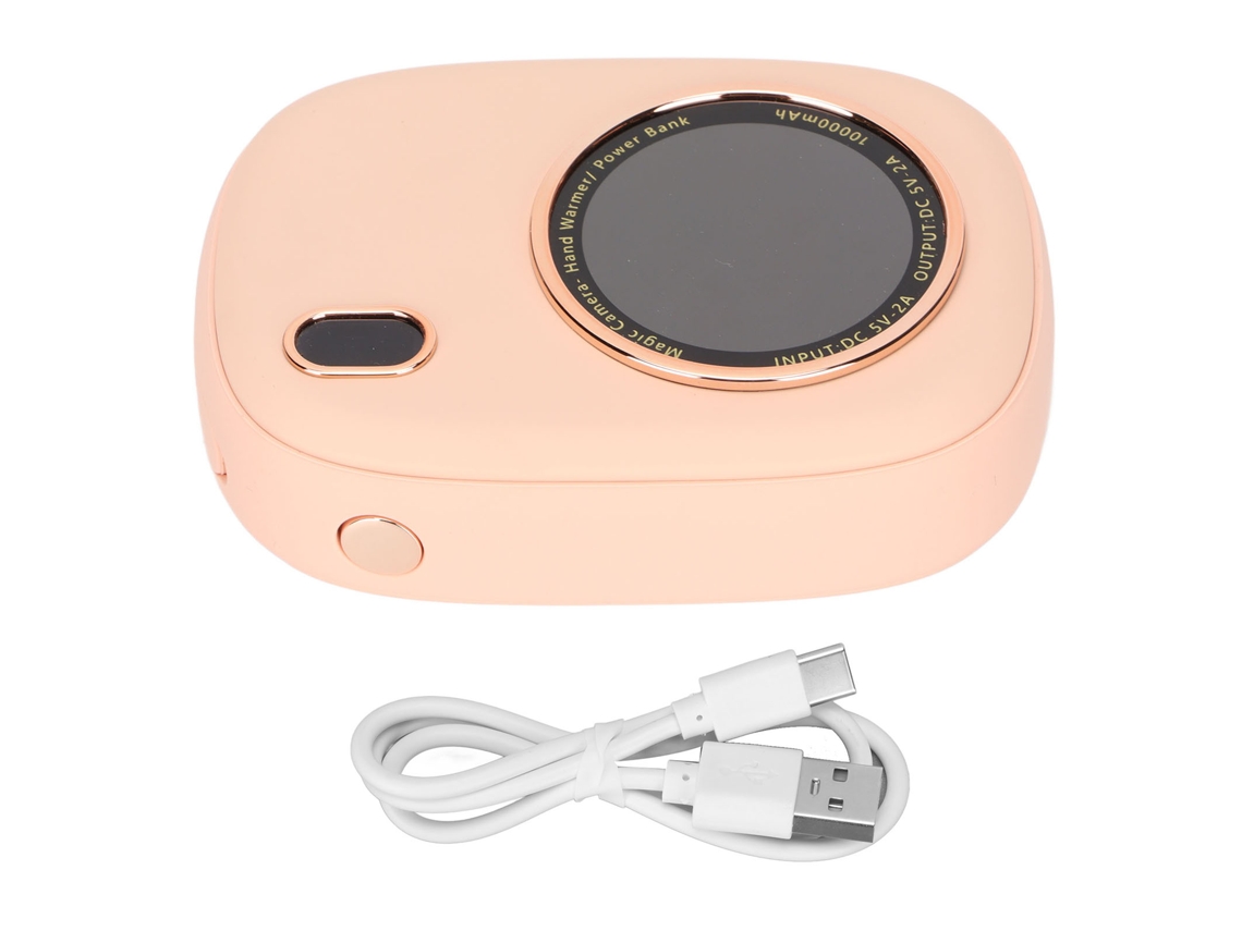 Calentador De Manos Eléctrico Recargable Power Bank De 10000mah Para Acampadas Y Días De Invierno Rosa