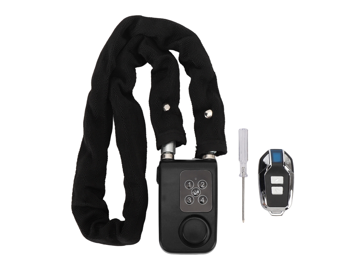 Candado Para Bicicleta Con Alarma Antirrobo, Control Remoto, Vibración, Resistente Al Agua, Acero Inoxidable, Código Para Motocicleta, Negro.