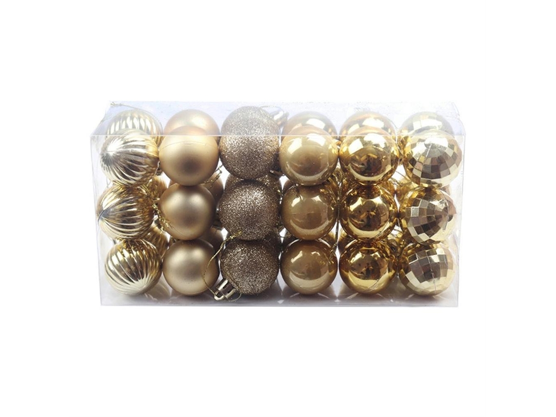 Juego De 36 Bolas De Plástico Irrompibles De 4 Cm Para Decorar El Árbol De Navidad Y Fiestas Navideñas.