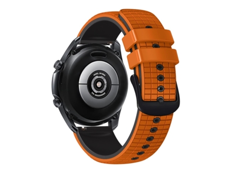 Correa de Silicona 20mm textura de rejilla para Huami Amazfit GTS4 Mini/GTS3/GTS2 2E - naranja/negro