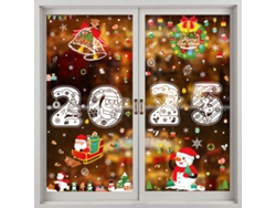 Pegatinas navideñas para ventanas, pegatinas navideñas para decoraciones de fiestas en el hogar TRUYUETY