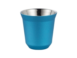 Taza De Espresso Pequeña De Acero Inoxidable De Doble Pared Con Aislamiento, Color Azul Claro, De 80 Ml.