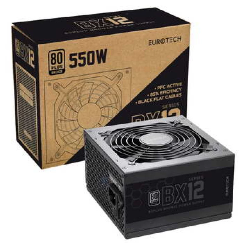 Fuente de Alimentación ATX EUROTECH 80 Plus Bronze Bx12-550 550W 27A/12V Rail Único
