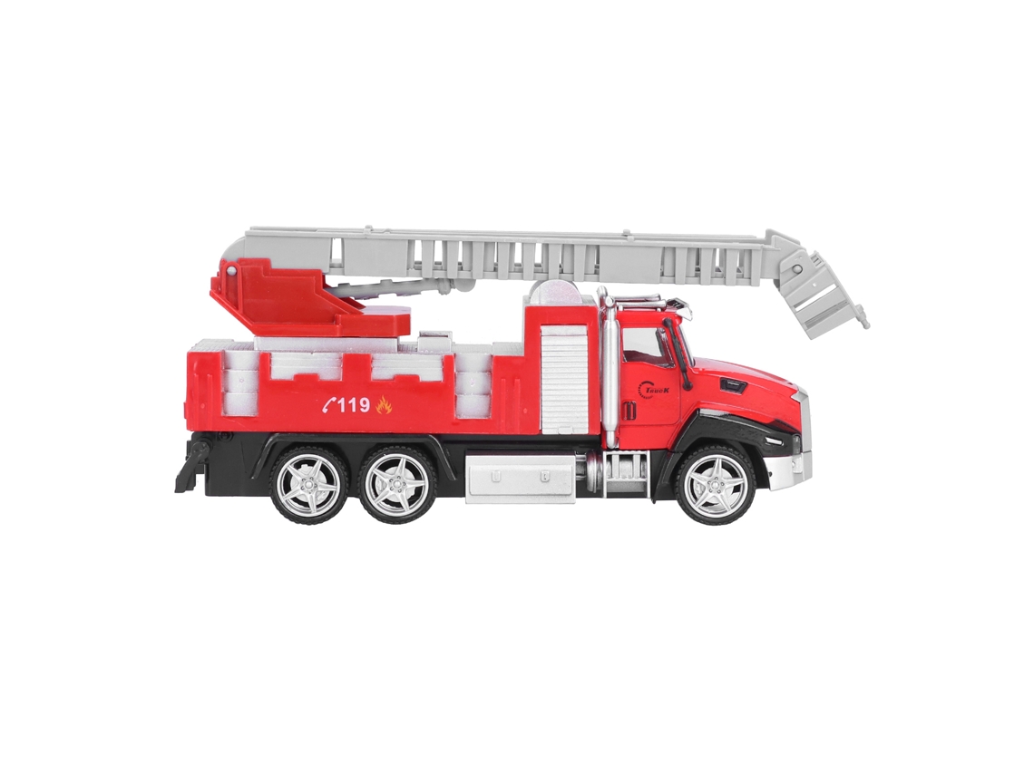 Camión De Bomberos De Juguete De Aleación, Modelo A Escala 1:42 Con Función De Rebobinado - Regalo Para Niños